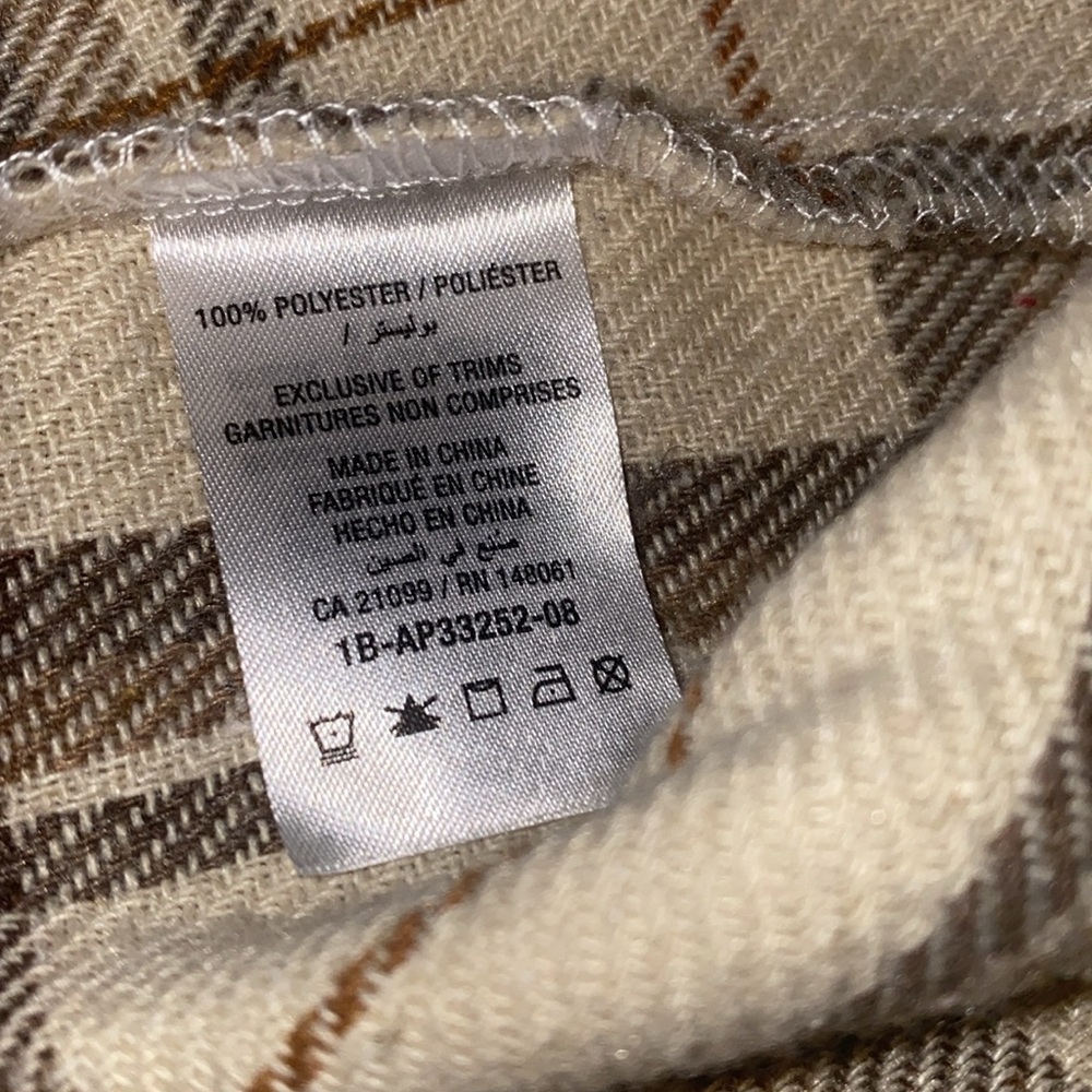 Ardene Like New Oversized Beige Plaid Button Shirt - Picture 11 of 14